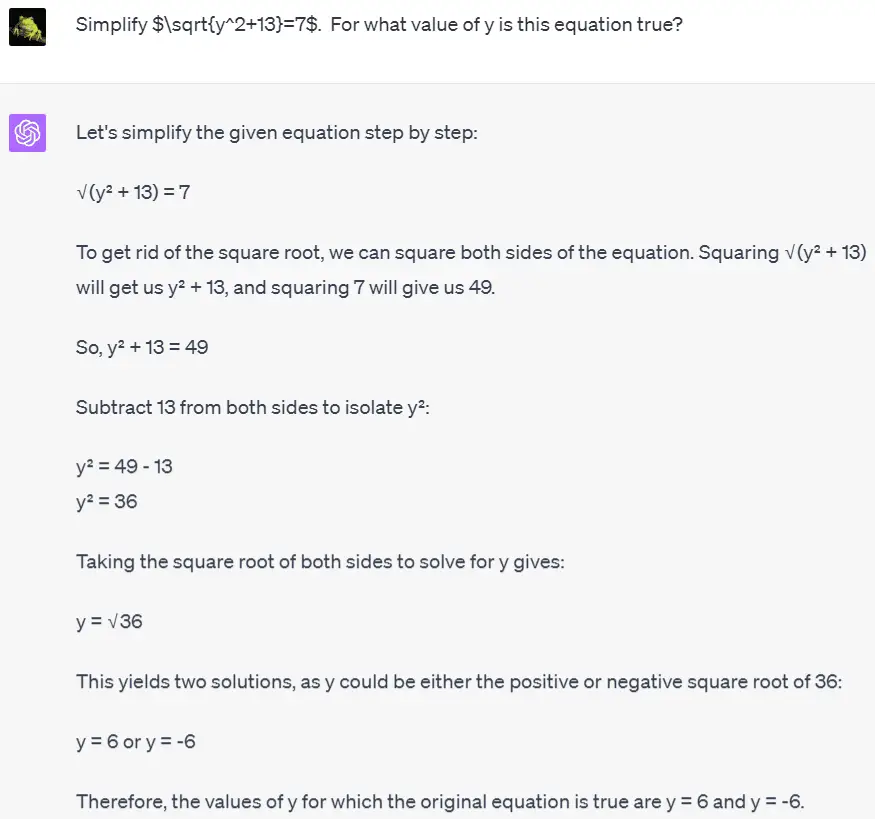 chatgpt solving math problems with roots