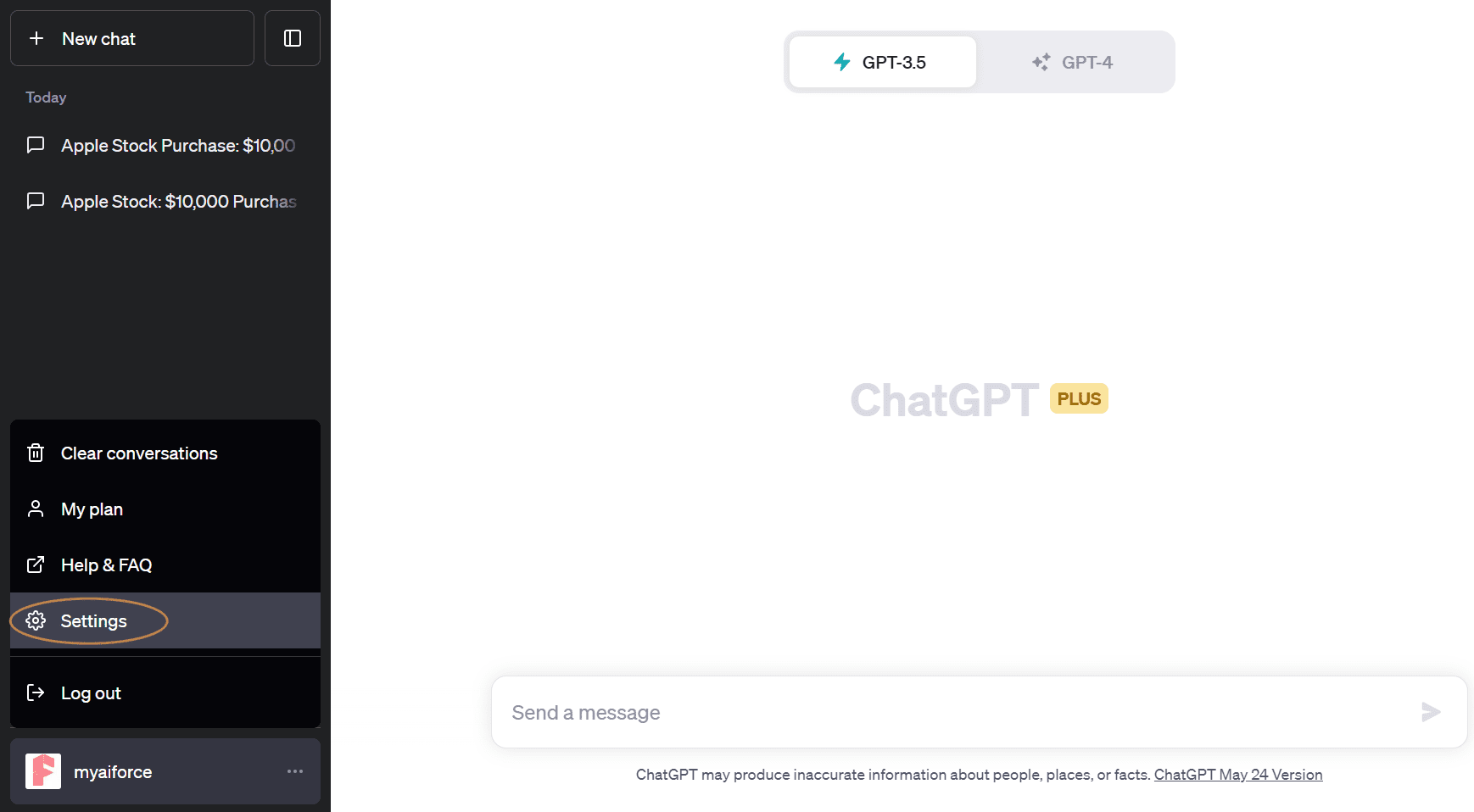 open chatgpt setting