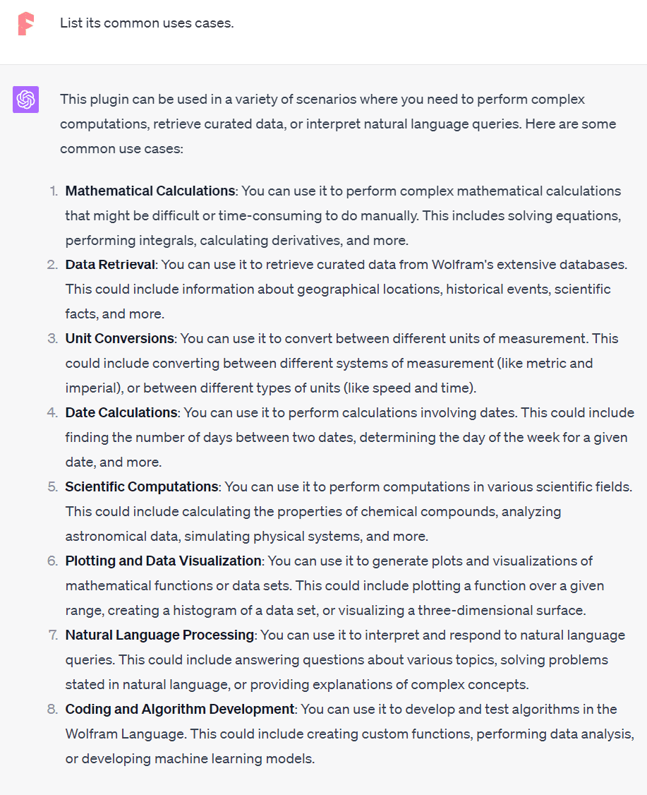 chatgpt list wolfram plugin use cases