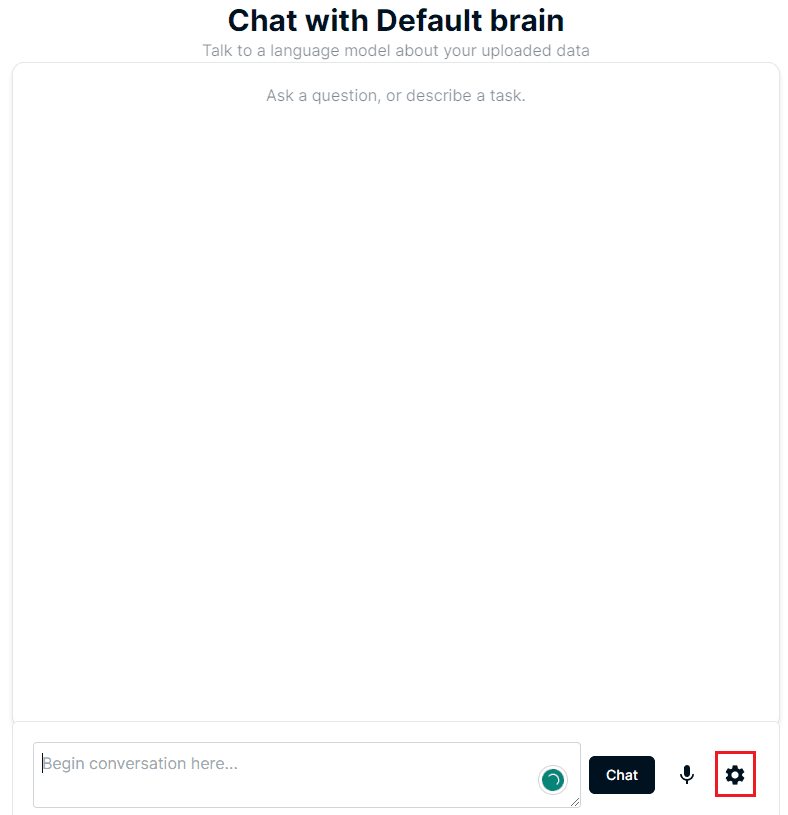 quivr chat setting button
