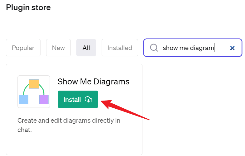 chatgpt plugin show me diagrams installation