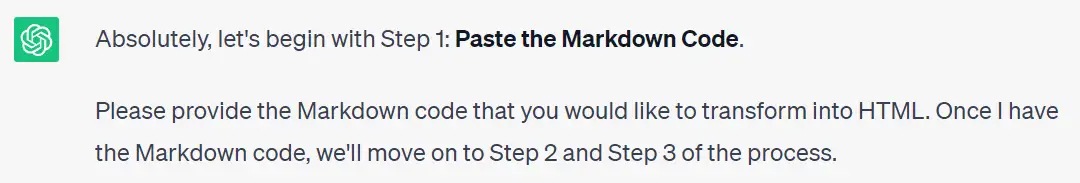 chatgpt ask for pasting markdown for html conversion