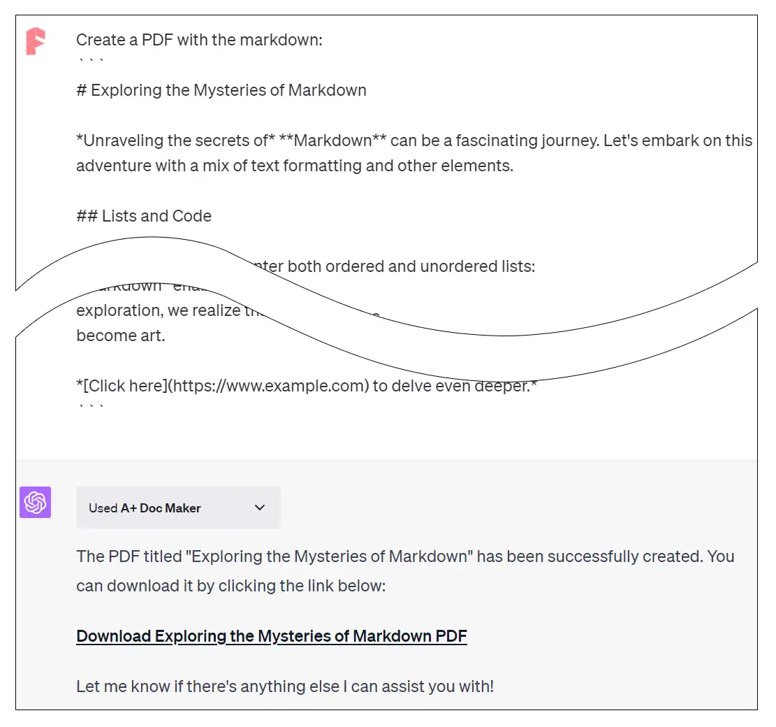 create pdf with chatgpt plugin a+ doc maker