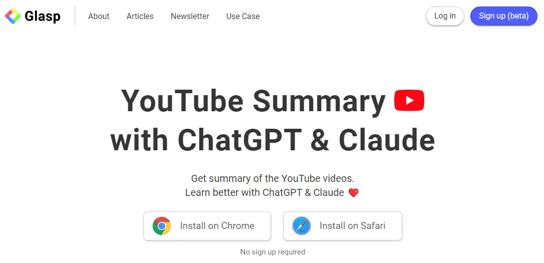 youtube summarize with chatgpt instalation page