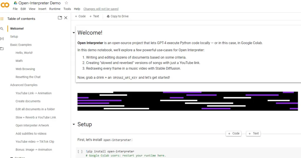 code interpreter google colab