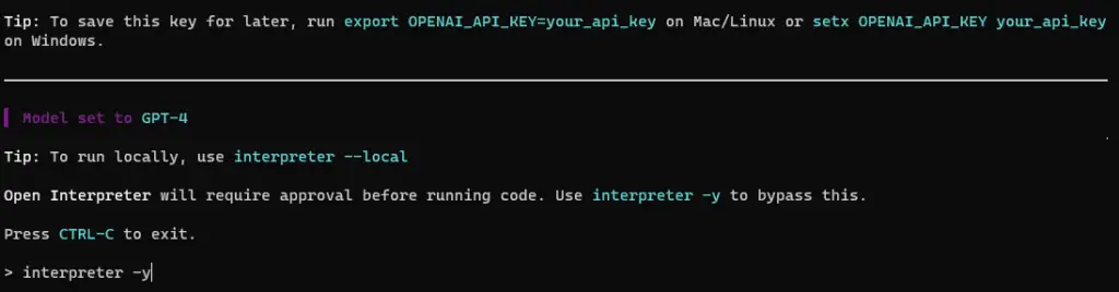 open interpreter run locally