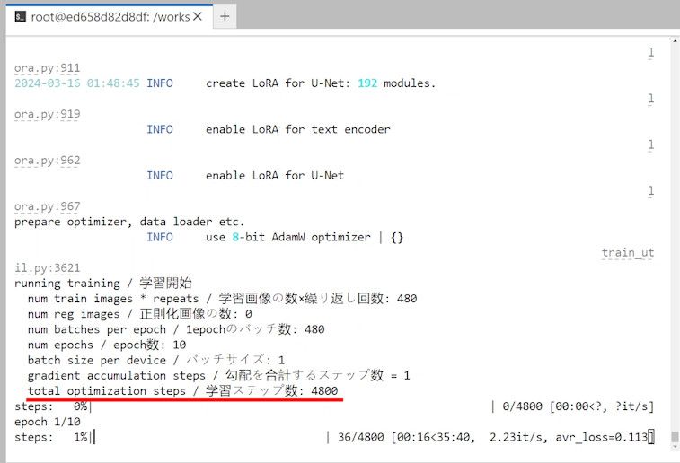 total optimization steps