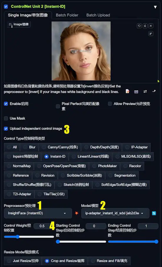 webui forge controlnet instantid 3
