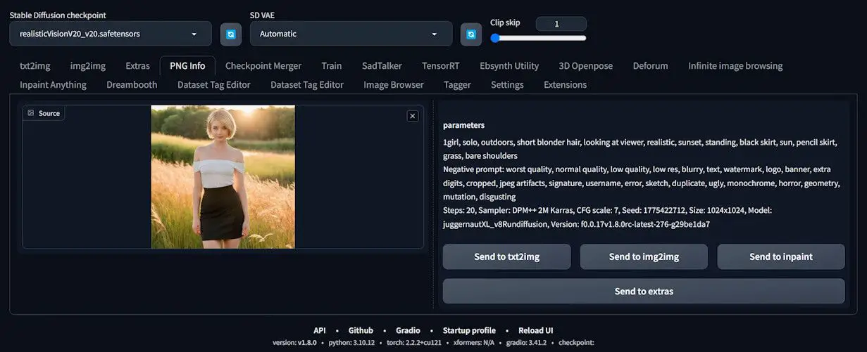 stable diffusion png info