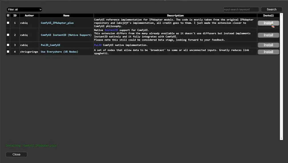 install missing nodes in comfyui manager