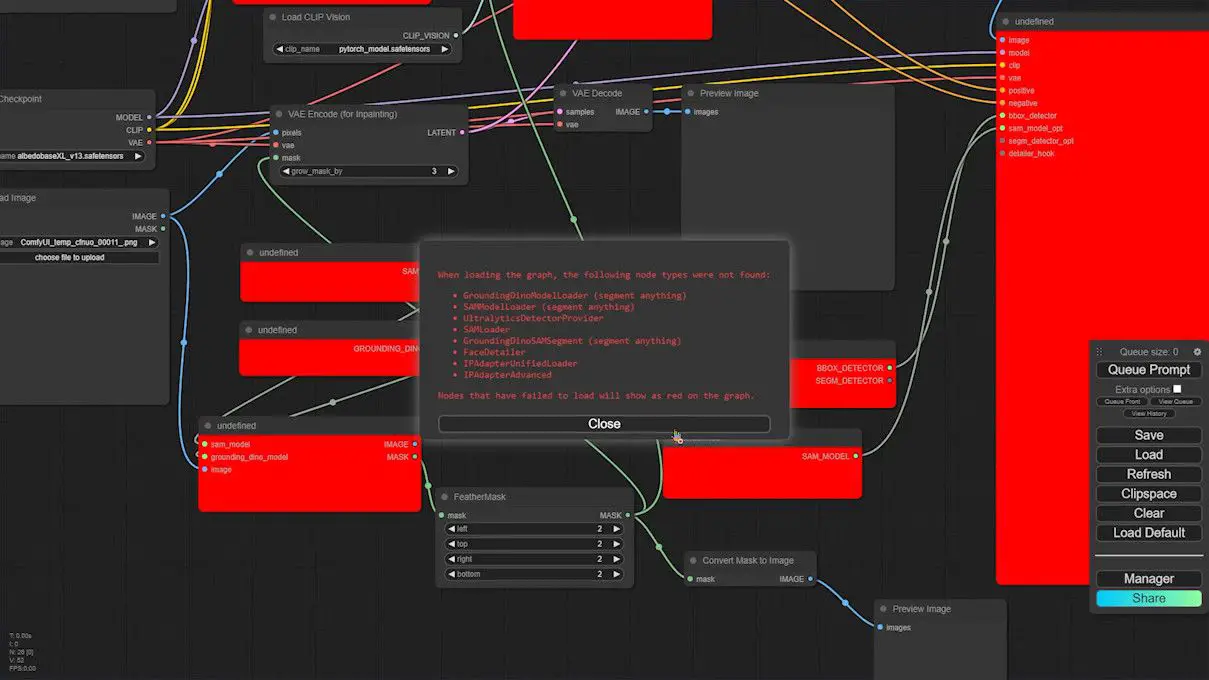 missing nodes in comfyui