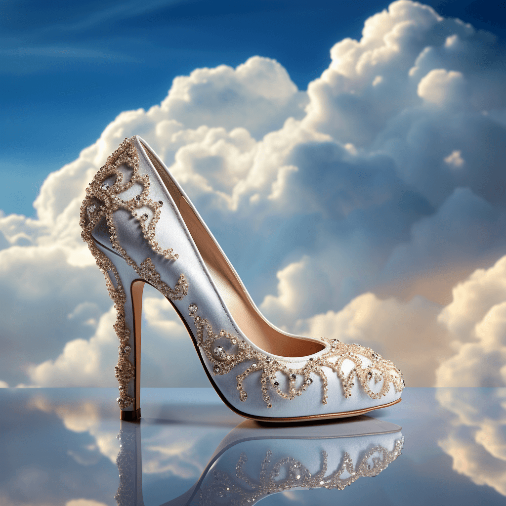 A pair of elegant high heels elegantly by midjourney