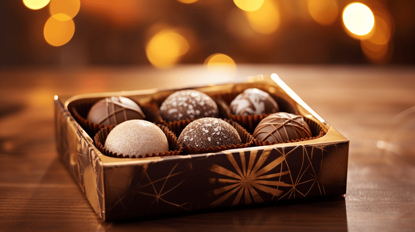 A set of gourmet chocolates by midjourney