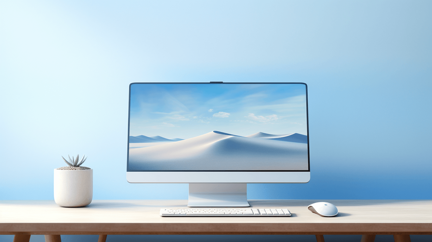 High key product photography of a sleek computer by midjourney