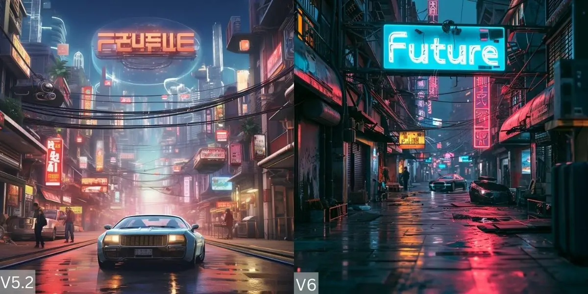 cyberpunk street scene by midjourney