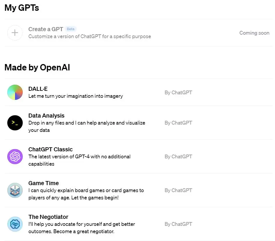 gpts interface