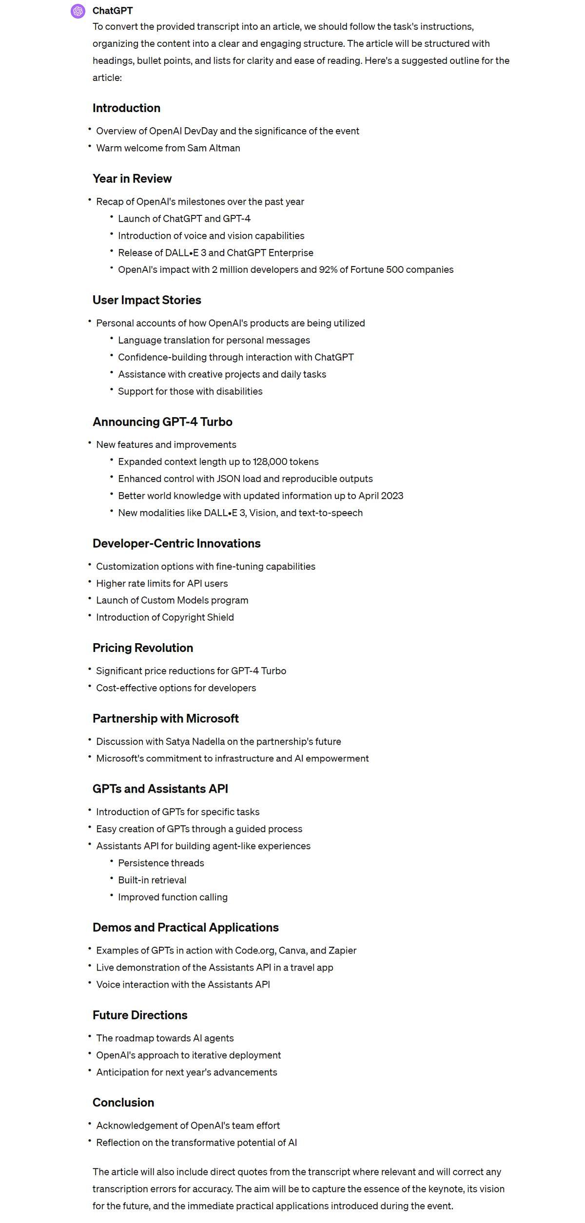 openai devday outline