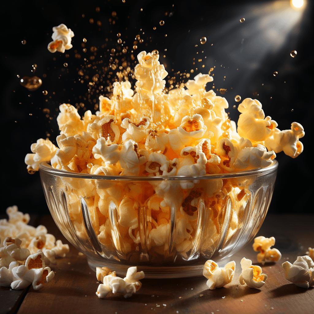 popcorn bursting energetically by midjourney