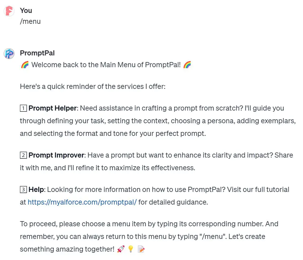 promptpal demo 7