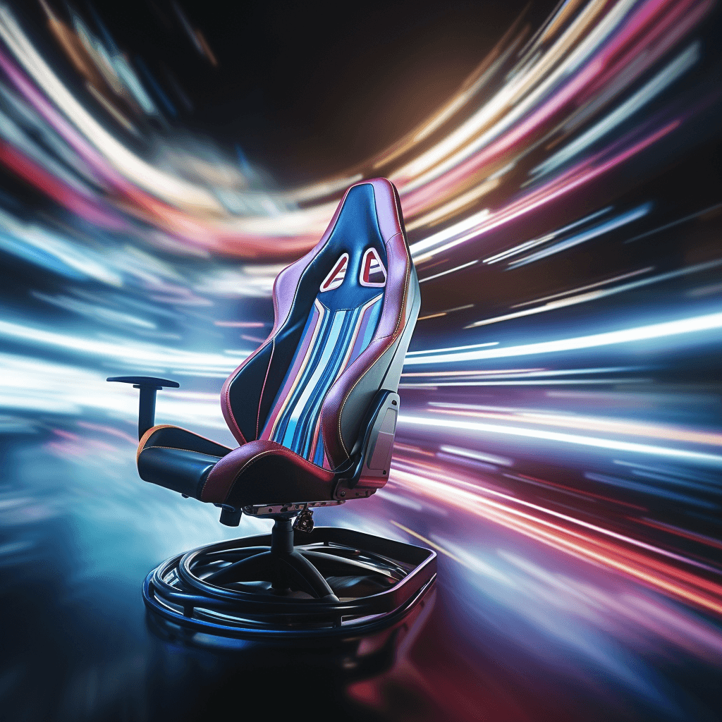 speed lines of a mechanical gaming chair by midjourney