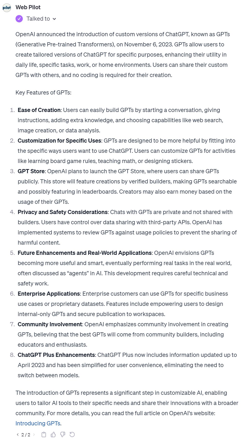 summarize using webpilot