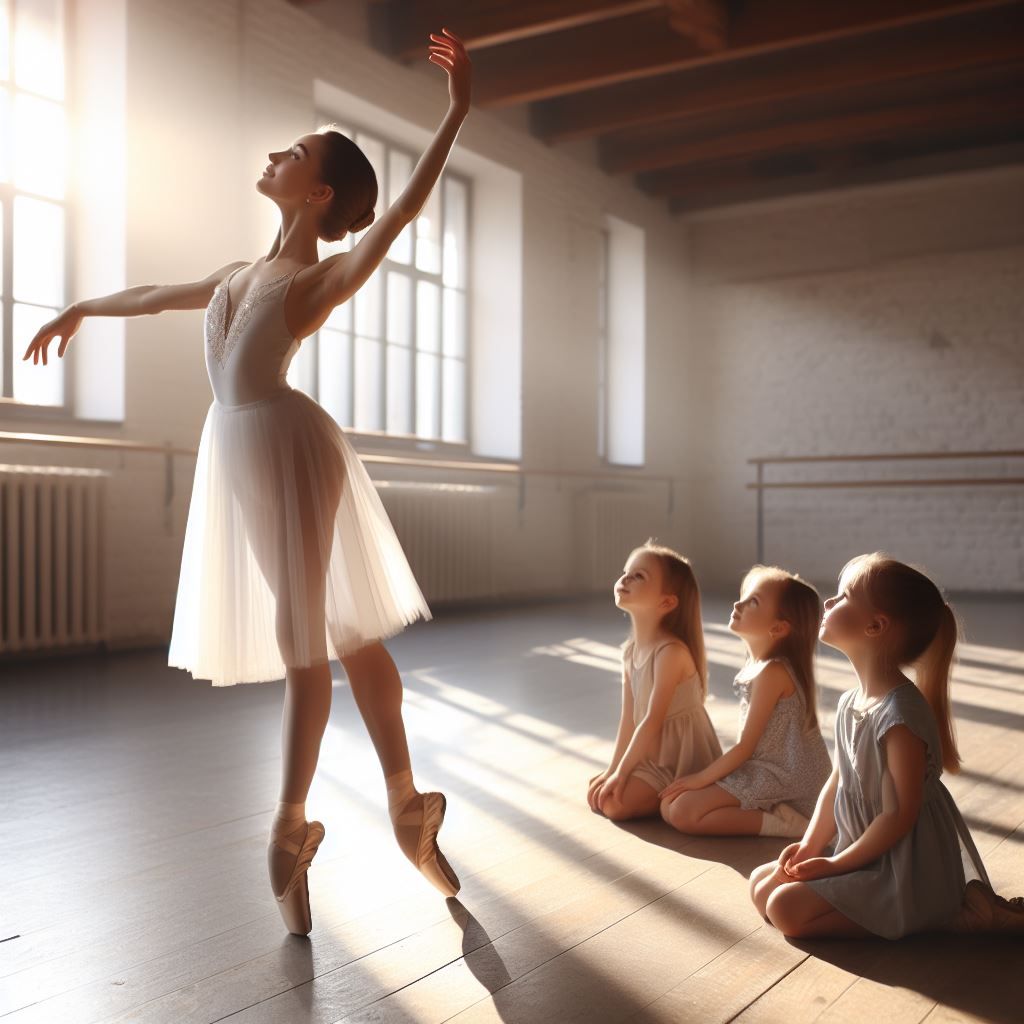 sunlit ballet studio by dalle 3