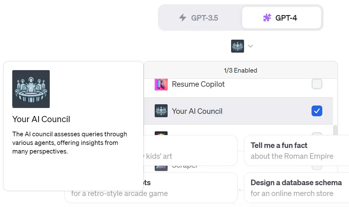 your ai council chatgpt plugin