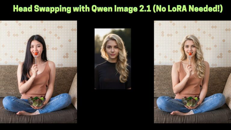 Head Swapping in ComfyUI with Qwen Image 2.1 — No LoRA Required